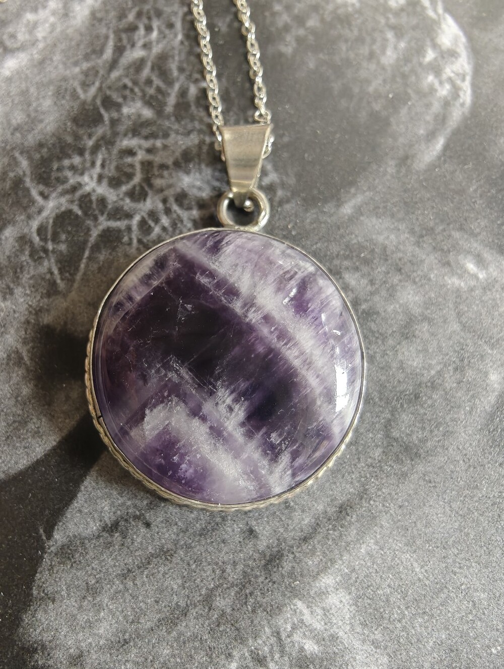 Chevron Amethyst Pendant